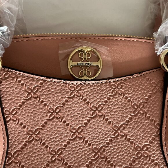 NINE WEST Women's Kyelle Jet Set Satchel, Pink Crossbody New - Picture 4 of 10